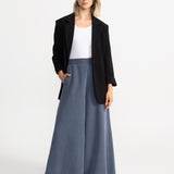 The Palazzo Cotton Trousers - Ocean Blue