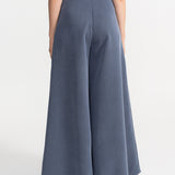 The Palazzo Cotton Trousers - Ocean Blue