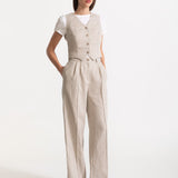 Vestă din in Figa - Roșu