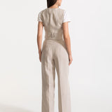 Vestă din in Figa - Roșu