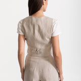 Vestă din in Figa - Roșu