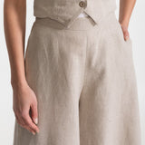 The Palazzo Linen Pants - Beige