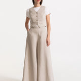 The Palazzo Linen Pants - Beige