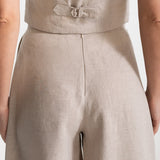 The Palazzo Linen Pants - Beige