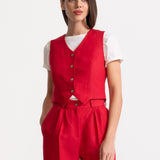 The Figa Linen Set - Red