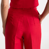 The Figa Linen Trousers - Red