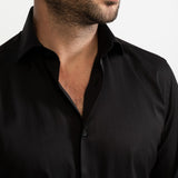 The Peles Egyptian Cotton Shirt - Black