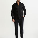 The Peles Egyptian Cotton Shirt - Black