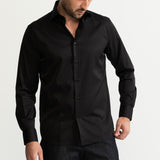 The Peles Egyptian Cotton Shirt - Black