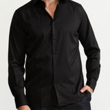 The Peles Egyptian Cotton Shirt - Black