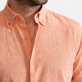 The Godeanu Linen Shirt - Orange