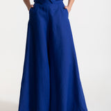 The Palazzo Linen Pants - Royal Blue