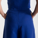 The Palazzo Linen Pants - Royal Blue