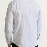 The Peles Egyptian Cotton Shirt - Navy Blue Stripes
