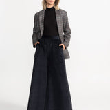 The Palazzo Corduroy Trousers - Navy Blue