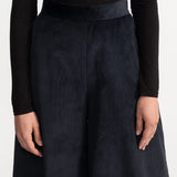 The Palazzo Corduroy Trousers - Navy Blue