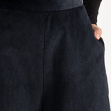 The Palazzo Corduroy Trousers - Navy Blue