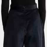 The Palazzo Corduroy Trousers - Navy Blue