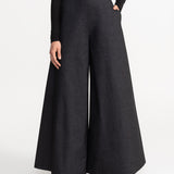 The Palazzo Denim Trousers - Black