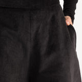 The Palazzo Corduroy Trousers - Charcoal Grey