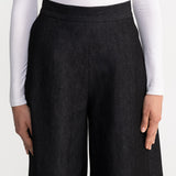 The Palazzo Denim Trousers - Black