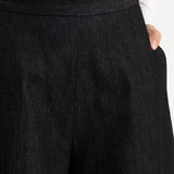 The Palazzo Denim Trousers - Black