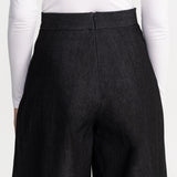The Palazzo Denim Trousers - Black