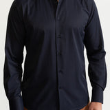 The Peles Egyptian Cotton Shirt - Navy Blue