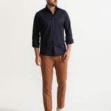 The "Peles" Egyptian Cotton Shirt - Dark Blue