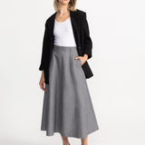 The Mureș Denim Skirt - Grey