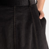 The Mures Corduroy Skirt - Charcoal Grey