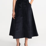 The Mures Corduroy Skirt - Navy Blue