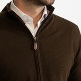 Der Monor-Cardigan aus 100 % Wolle – Braun