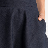 The Argeș Cotton Skirt - Navy