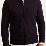 The Rodna 100% Wool Cardigan - Eggplant