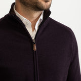 The Rodna 100% Wool Cardigan - Eggplant