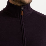 The Rodna 100% Wool Cardigan - Eggplant