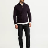 The Rodna 100% Wool Cardigan - Eggplant