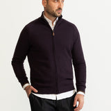 The Rodna 100% Wool Cardigan - Eggplant