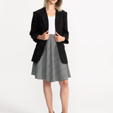 The Argeș Wool Skirt - Black & White Checkered