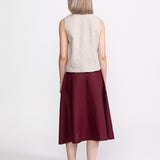 The Midi Linen Skirt - Bordeaux