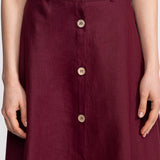 The Midi Linen Skirt - Bordeaux