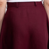 The Midi Linen Skirt - Bordeaux