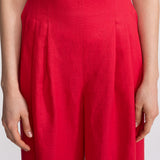 The "Deva" Linen Trousers – Red