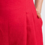 The "Deva" Linen Trousers – Red