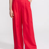 The "Deva" Linen Trousers – Red