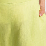 Detaliu talie pantaloni palazzo fistic – in francez 160gsm, De IONESCU România