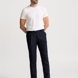 The Romana Linen Trousers - Dark Blue