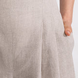 Pantaloni din in "Deva" – Bej