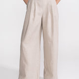 Pantaloni din in "Deva" – Bej